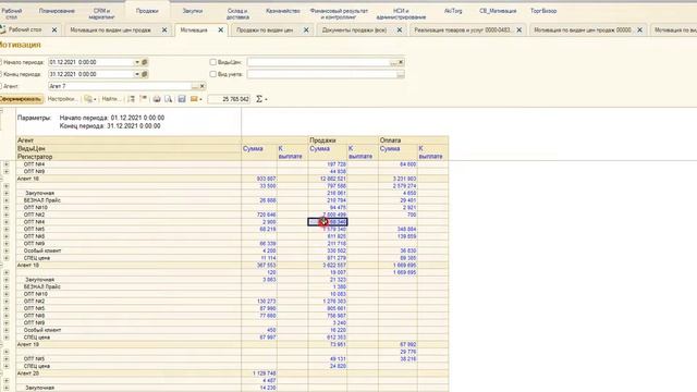 Мотивации менеджеров по видам цен продаж и сбора дебиторки в 1С