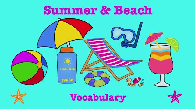 Summer and beach vocabulary for kids смотреть онлайн
