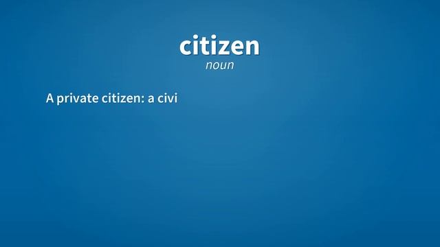 Citizen | Meaning of citizen