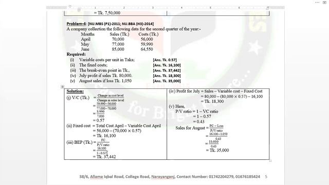 Cost Volume Profit Relationship | Lecture-2 смотреть онлайн