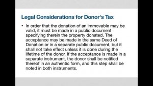 BT 9 Concept of Donation and Donor's Tax