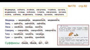 Руский язык учебник. 3 класс. Часть 1. Канакина Упражнение 170