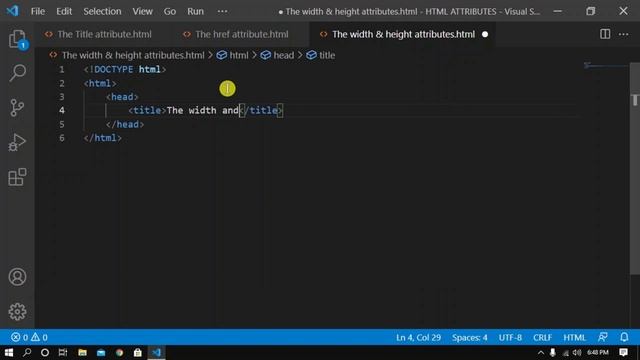 HTML Attributes || Part - 3 || The Width & Height Attributes || VS Coder ||