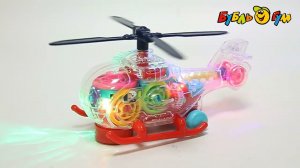 Вертолет на батарейках с шестеренками световые и звуковые эффекты