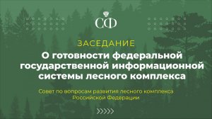 Заседание Совета по вопросам развития лесного комплекса Российской Федерации