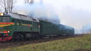 Тепловоз М62-1291, со сборным поездом покидает Даугавпилс