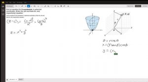 Elliptical paraboloid in spherical coordinates