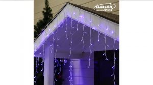 Гирлянда «Бахрома» 4 × 0.6 м, IP44, белая нить, 180 LED, свечение синее, 8 режимов, 220 В