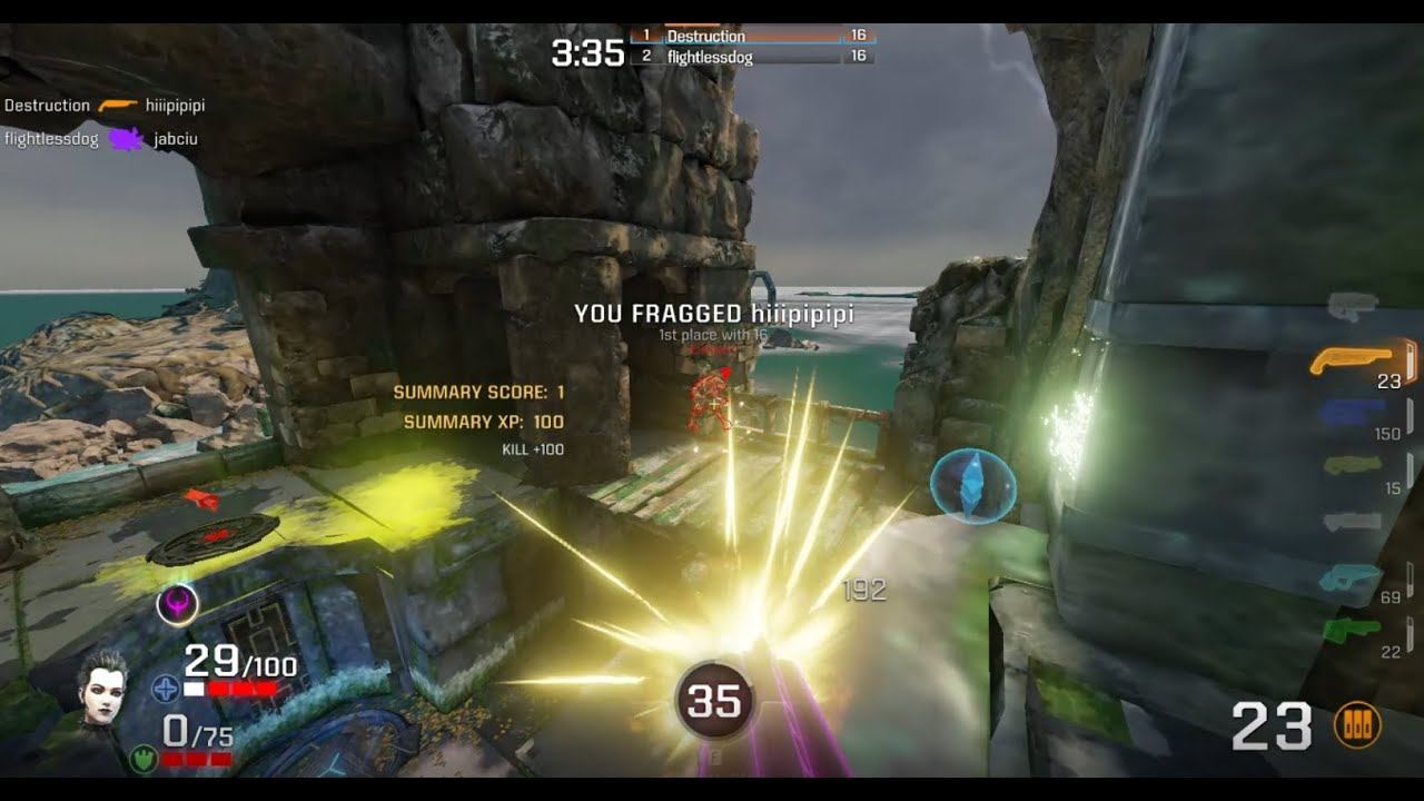 Quake Champions - Deathmatch win by Destruction playing as Slash on Deep Embrace смотреть онлайн