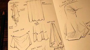 Учимся рисовать ткань и складки | Скетчинг | Sketching