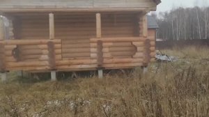 Ноябрь 2021. Сруб бани 6х4 и сруб дома 7х8