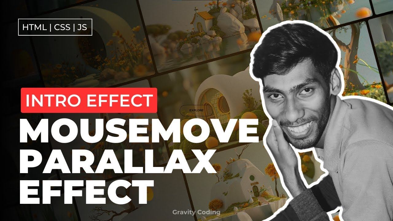 Intro Effect | Mouse move Parallax Effect Using HTML CSS & JS | Website Tutorial