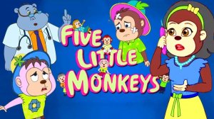 Five Little Monkeys Rhyme | Nursery Rhymes For Kids | 5 Little Monkeys | Bubbly Dots 3D