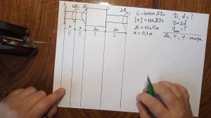 Подробное объяснение решения задачи на кручение статически определимого бруса