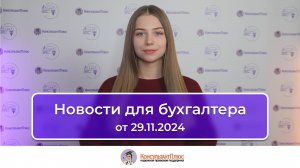 Новости для бухгалтера от 29.11.2024