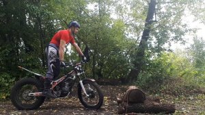 Static balance training on trial motorcycle