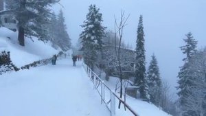 Сильный снегопад в горной деревне Мюррен, Швейцария 4K настоящая сказочная деревня