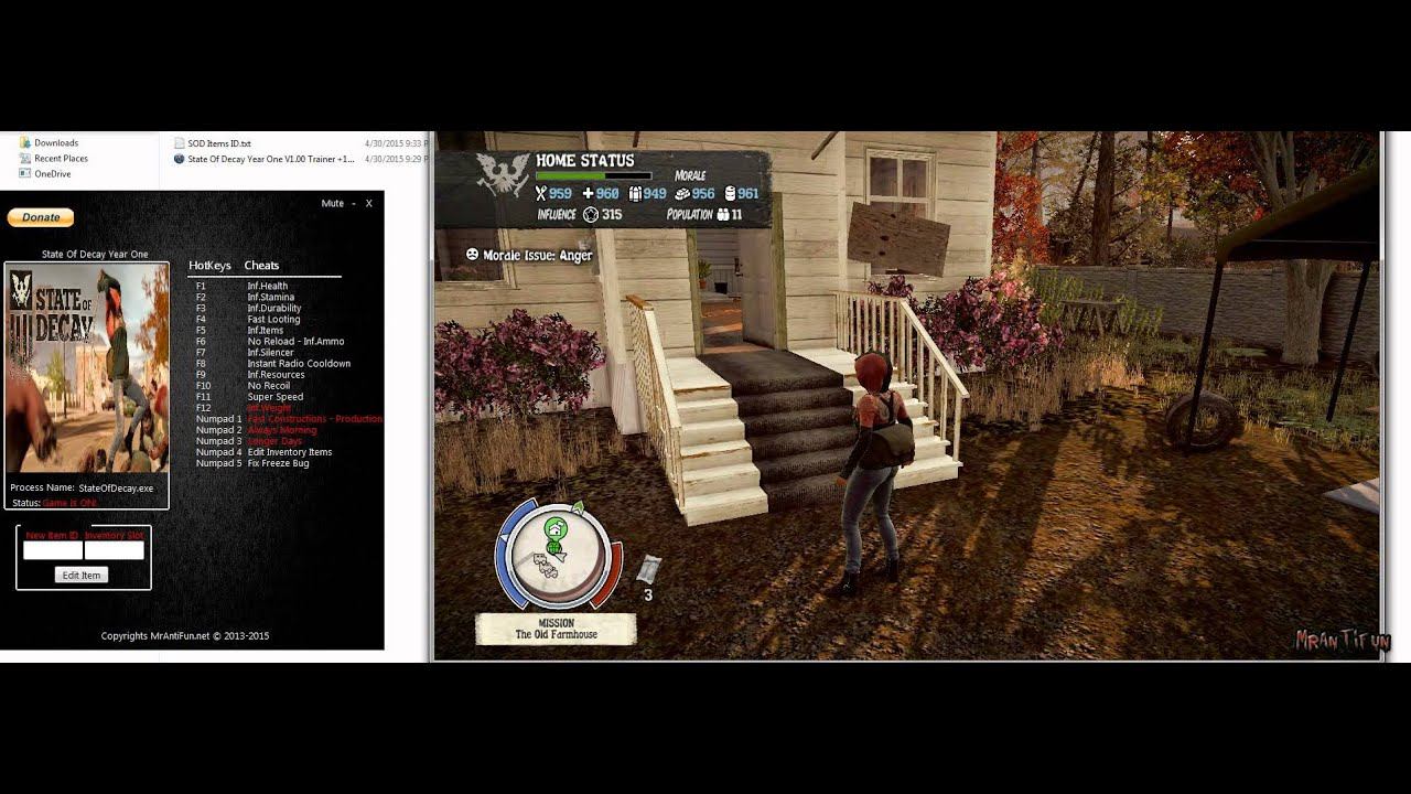 State Of Decay Year One Trainer +15 , Inventory Editor смотреть онлайн