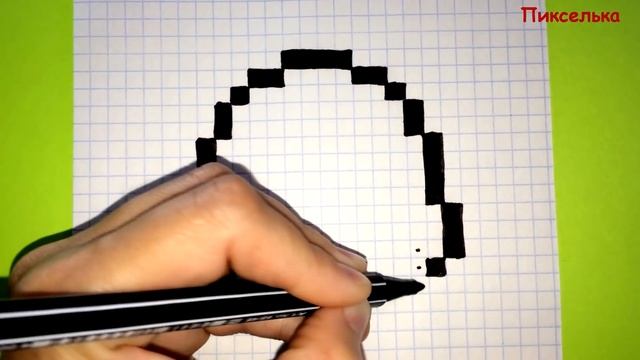 Как Рисовать Кавайного Пингвиненка по Клеточкам ♥ Рисунки по Клеточкам