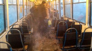 В центре Смоленска загорелся трамвай