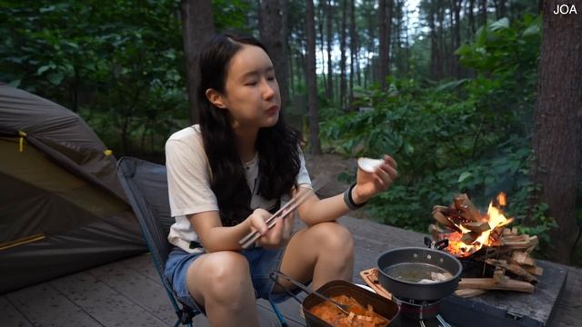 여름 캠핑, 쉽지 않죠? 저처럼 해볼래요? 백패킹, 잣나무숲으로 떠나요ㅣ숲속 혼술, 삼겹살엔 소주 김치찌개엔 소맥! 솔로 캠핑, 모든 순간이 위로네요