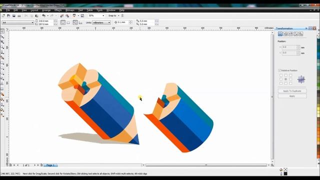 Corel draw Vector Drawing - Pencil #coreldrawtutorial #vectordesign #graphicdesign