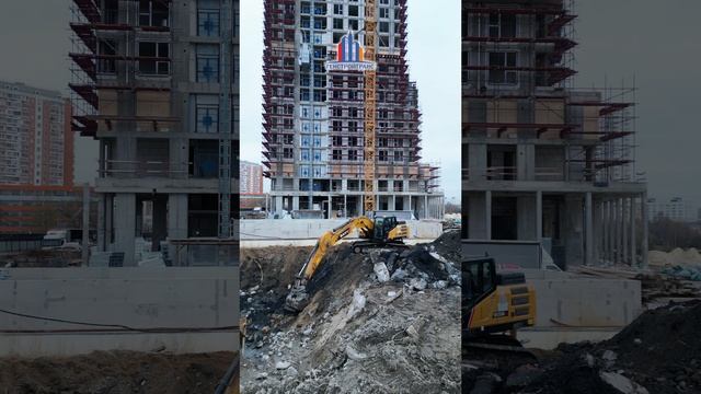 Демонтаж фундамента/разработка котлована #генстройтранс #гст #строительство #shorts #спецтехника