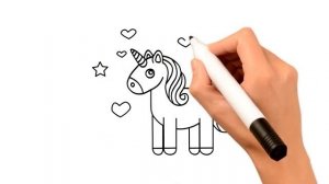 Нарисуйте простого радужного единорога | Легко, шаг за шагом | РИСОВАНИЕ И РАСКРАСКА ЕДИНОРОГА