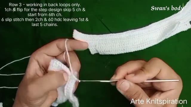 Crochet 3D 6 Swan Doily # Part 1