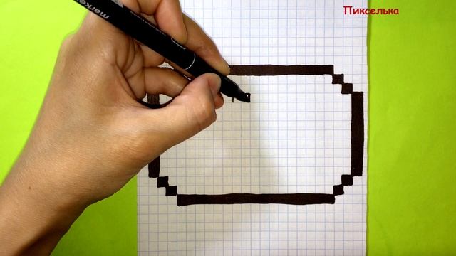Как Рисовать Кавайную Кнопку YouTube по Клеточкам ♥ Рисунки по Клеточкам