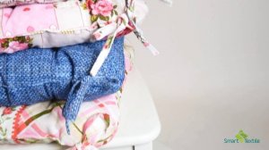 Подушки на стул квадратные 40х40 см с завязками, рогожка 100% хлопок, поролоновая крошка