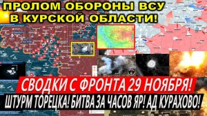 Свежая сводка 29 ноября! Наступление ВС РФ! Крах Курахово. Торецк. Курская область. Покровск
