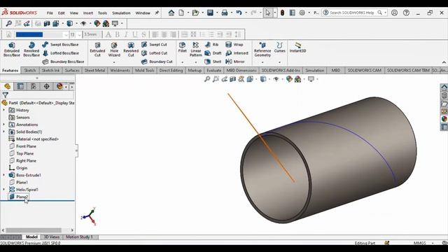 How to make Swept Cut with cylinder profile in Solid works ||solid work tutorial_#23 ||