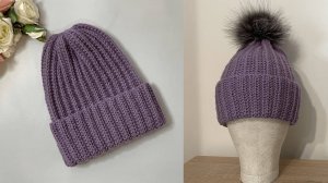 ЭТО НЕВЕРОЯТНО ПРОСТО - ШАПКА РЕЗИНКА СПИЦАМИ НА ЛЮБОЙ ВОЗРАСТ ! KNITTEDHAT