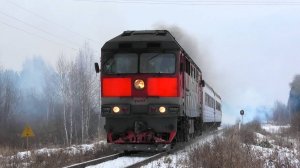 "Со спецэффектами" ТЭП70-0528 с пригородным поездом Алапаевск - Предтурье