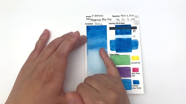 M. Graham 8 - Prussian Blue to Turquoise - Swatching M. Graham Watercolor