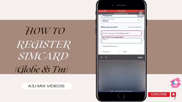 TUTORIAL #4 | HOW TO REGISTER SIMCARD | online registration | globe&tm || A3J MIX VIDEOS