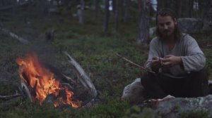 BERTRAN. Bushcraft trip - making fish hook and fishing pole  [part 4]