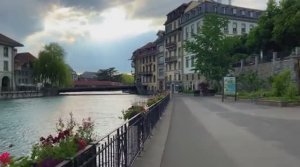 Пешая экскурсия по Тун, Швейцария. Красивый швейцарский город