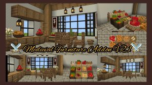 ⚔️Medieval Furniture Addon V2.1⚔️MCPE (1.18+) +Tutorial de instalación✨
