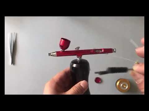 HB08 Cordless airbrush compressor kit with battery removeable detachable смотреть онлайн