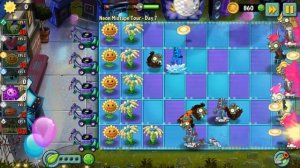 Прохождение Растения против зомби 2, Неоновый миксованый тур, 7-й день