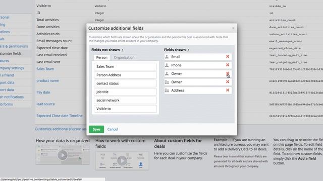Pipedrive Additional person and organization fields in Add new deal dialog смотреть онлайн