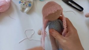 Снегурочка крючком. Часть 2. ВОЛОСЫ