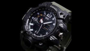 Часы SMAEL мужские, спортивные, армейские для плавания, с двойным дисплеем, аналоговые,