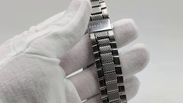 Часы мужские Caravelle New York by Bulova. Нержавеющая сталь, чёрный циферблат. Диаметр 44мм. 147$