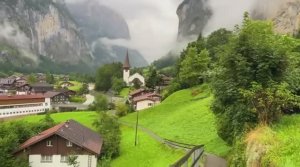 Лаутербруннен, Швейцария, прогулка под дождем. Самая красивая швейцарская деревня