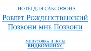 ВИДЕОМИНУС Позвони мне позвони   Роберт Рожденственский саксофон альт ноты