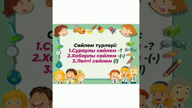 "БІЗ ӨНЕРЛІ БАЛАМЫЗ. СӨЙЛЕМ ТҮРЛЕРІ"