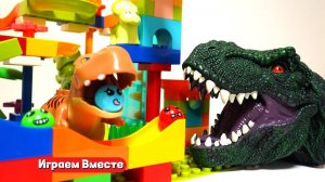 Обучающий конструктор для детей. Лабиринт ASMR с шариками: ДИНОЗАВРЫ. Развивашки для детей